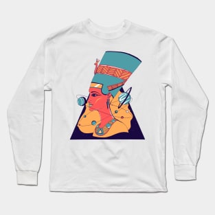 Retro Triad Nefertiti and The Stars Long Sleeve T-Shirt